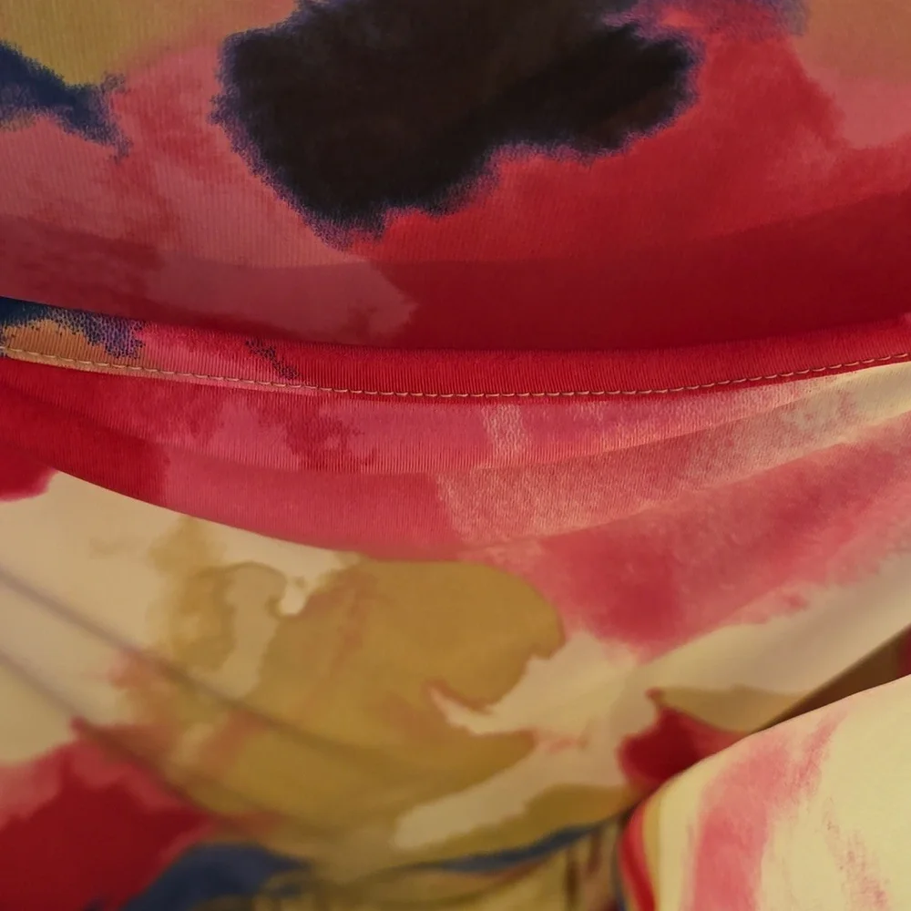 Alfani Pink and Blue Floral Blouse - Picture 5 of 6